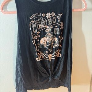 Black cowboy Tank Top